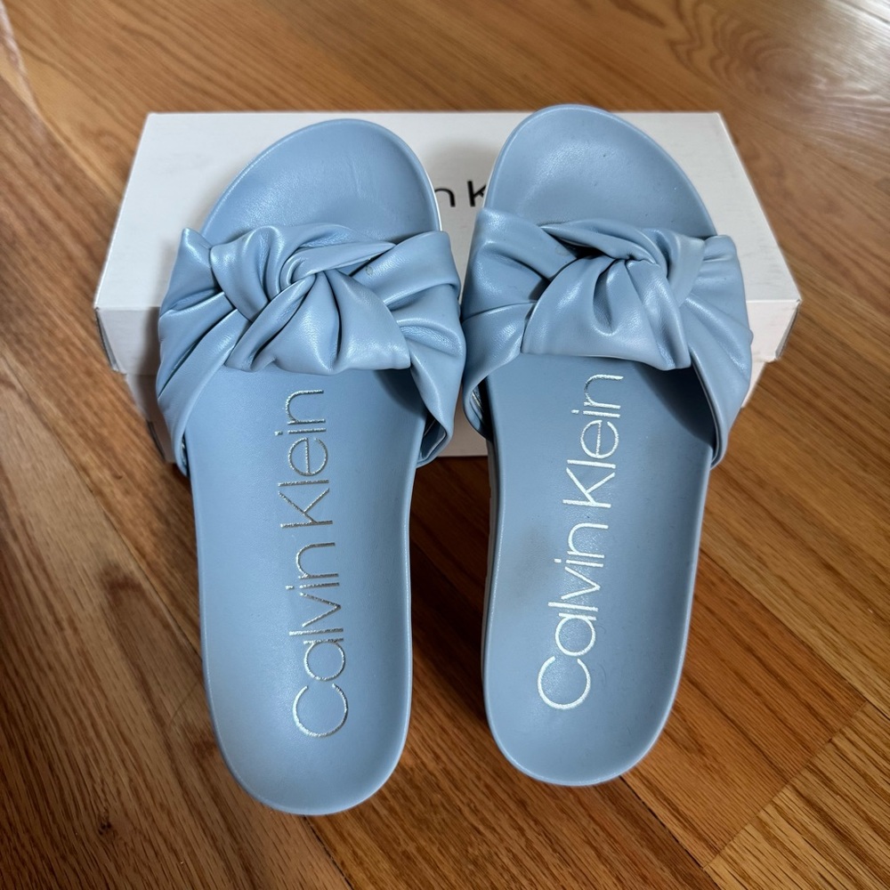 Calvin Klein Chaya Faux Leather Slide Sandal